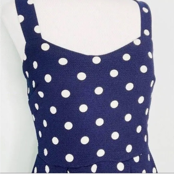 NWT!!! Kaileigh Navy and White Polka Dot Sleeveless Dress, Size M - Picture 2 of 9